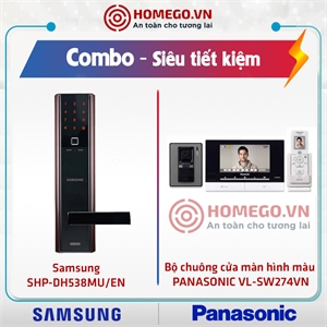 Combo khóa samsung SHP-DH538+ chuông màn hình Panasonic VL-SW274VN