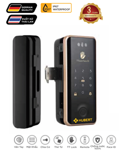 Khóa cửa kính vân tay Hubert HB CK79F Black App Wifi