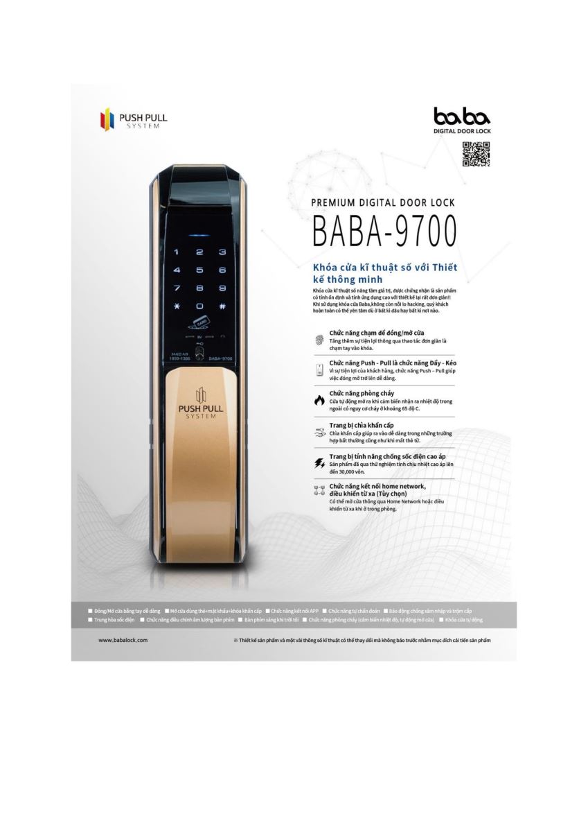 Khóa vân tay BABA 9700-1