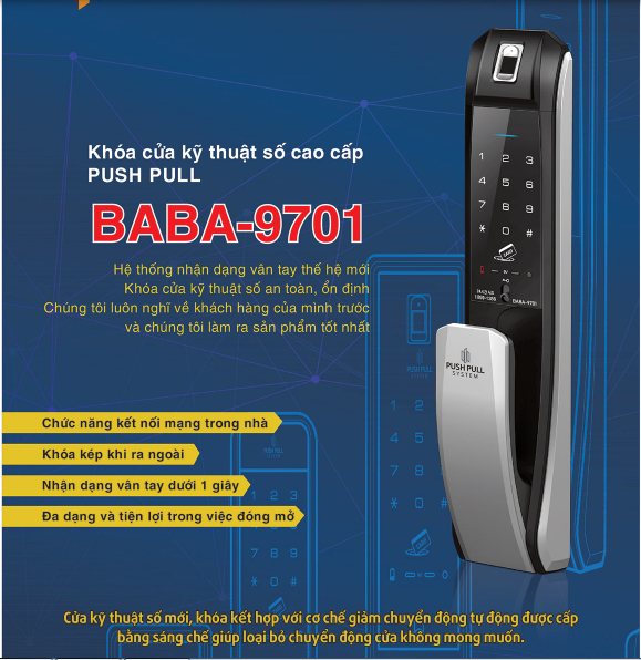 Khóa vân tay BABA 9701 -4