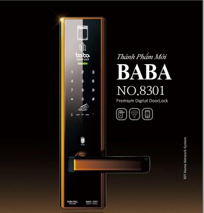 Khóa vân tay Baba 8301-APP điều khiển từ xa-1