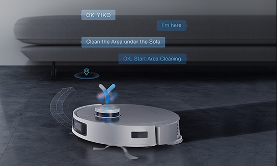 Robot hút bụi lau nhà X1 Omni White sở hữu trợ lý YIKO AI giúp người dùng dễ dàng ra lệnh chỉ bằng giọng nói