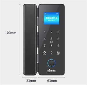Khóa vân tay cửa kính Mở Lùa Demax SL800 G-SD App Wifi - 2 Remote của tiêu chuẩn Đức, 