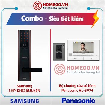 Combo khóa Samsung SHP-DH538+ Chuông màn hình Panasonic VL-SV74