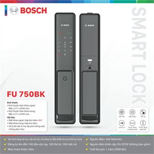 Khóa cửa điện tử Bosch FU750 DE Màu xám đen App Wifi 