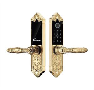 Khóa cửa vân tay tân cổ điển Demax EL280 Gold App Wifi - Của tiêu chuẩn Đức