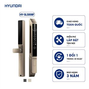 Khoá vân tay cửa nhôm Hyundai HY-SLS008F Gold, Face ID, App wifi