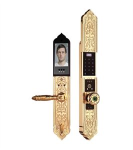 Khóa cửa vân tay đại sảnh Demax EL9382 Gold App Wifi, Face ID - Cửa tiêu chuẩn Đức