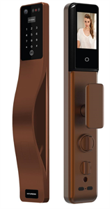 Khoá điện tử cửa gỗ Hyundai HY-SLA807F Amber Gold Face ID, App wifi