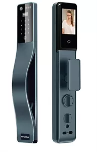 Khoá điện tử cửa gỗ Hyundai HY-SLA807F Blue Gray Face ID, App wifi