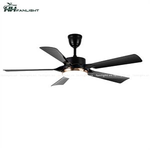 Quạt trần đèn hiện đại FL HD-517D 5 cánh màu đen