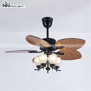 Quạt trần đèn trang trí Fanlight FL CD-508 5 cánh gỗ