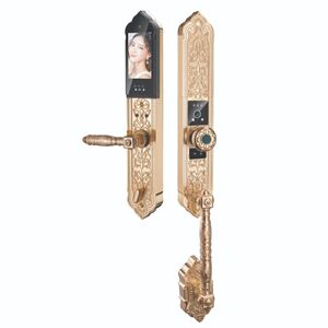 Khóa cửa đại sảnh Hubert HB DS86 Face ID mạ Vàng 24K