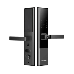 Khoá vân tay cửa gỗ Hyundai HY-SL010F CNC Black Face ID, App wifi