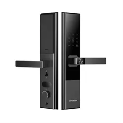 Khoá vân tay cửa gỗ Hyundai HY-SL010F CNC Black Face ID, App wifi