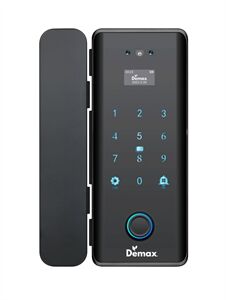 Khóa vân tay cửa kính Demax SL900G Black Nano App Wifi, Face ID 3D của tiêu chuẩn Đức