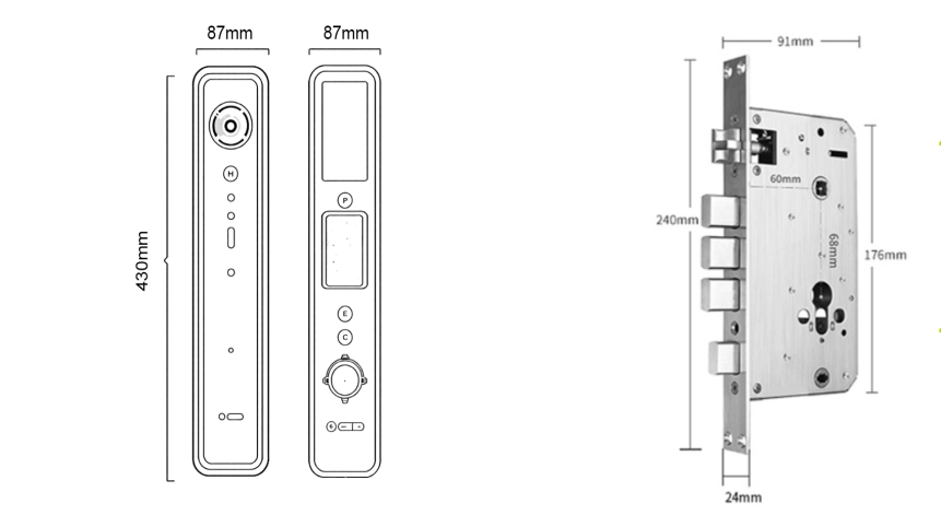 kích thước khóa bosch FU5 Plus Black 