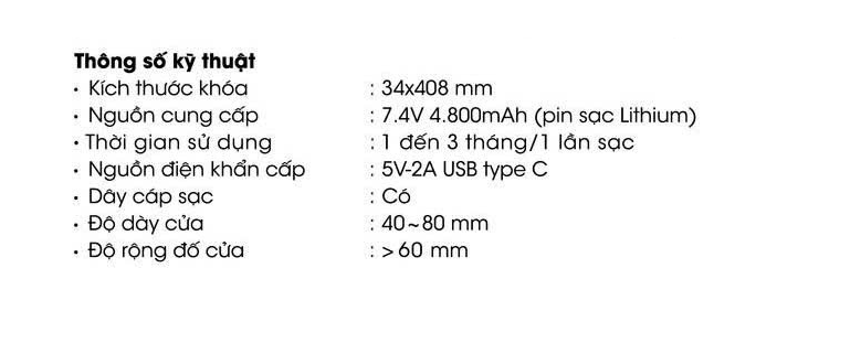 thông số kỹ thuật Demax EL-C905 SB Face ID