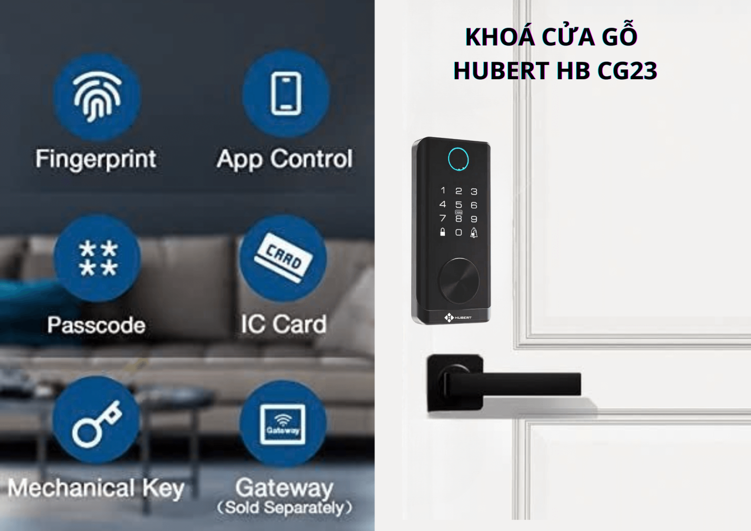 Khóa cửa thông minh Hubert HB CG23