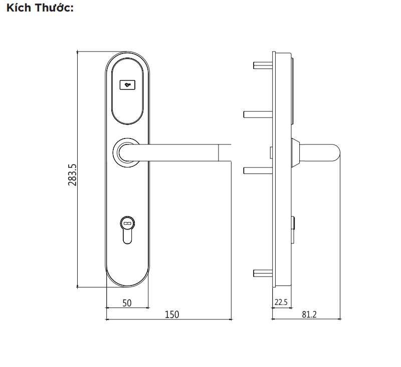 Thông số kỹ thuật của khóa thẻ từ HB KSCGDA 06