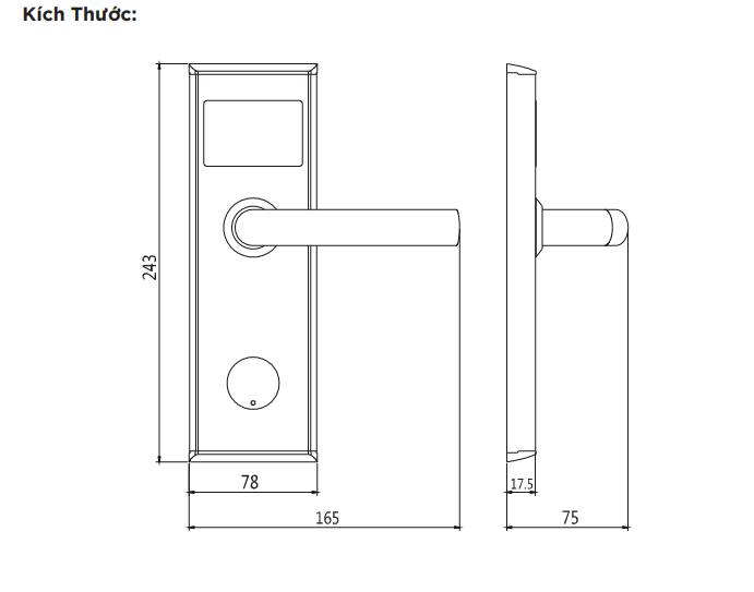 Thông số kỹ thuật của khóa thẻ từ HB KSCGDA 05