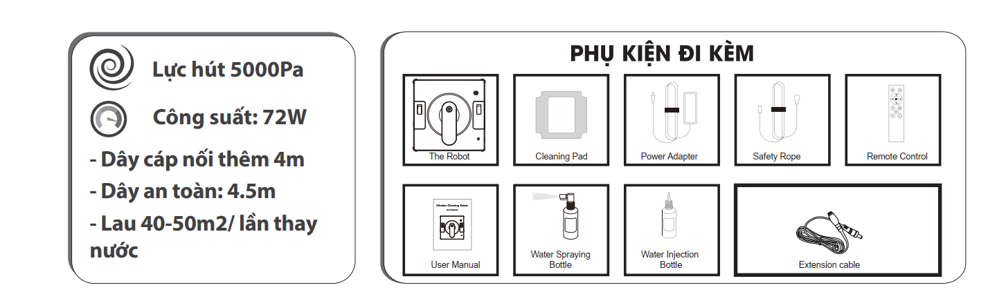 phụ kiện Robot Lau Kính Hubert HB W60