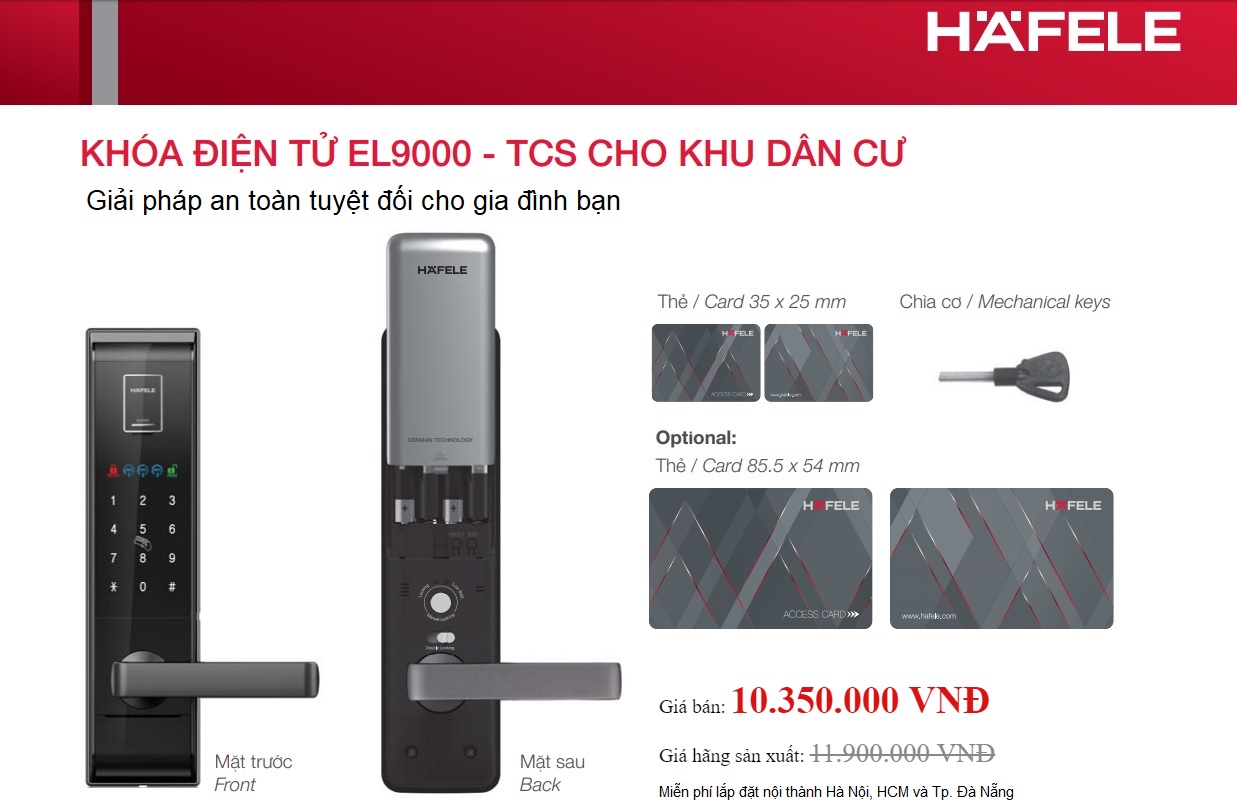 Khóa điện tử Hafele EL9000