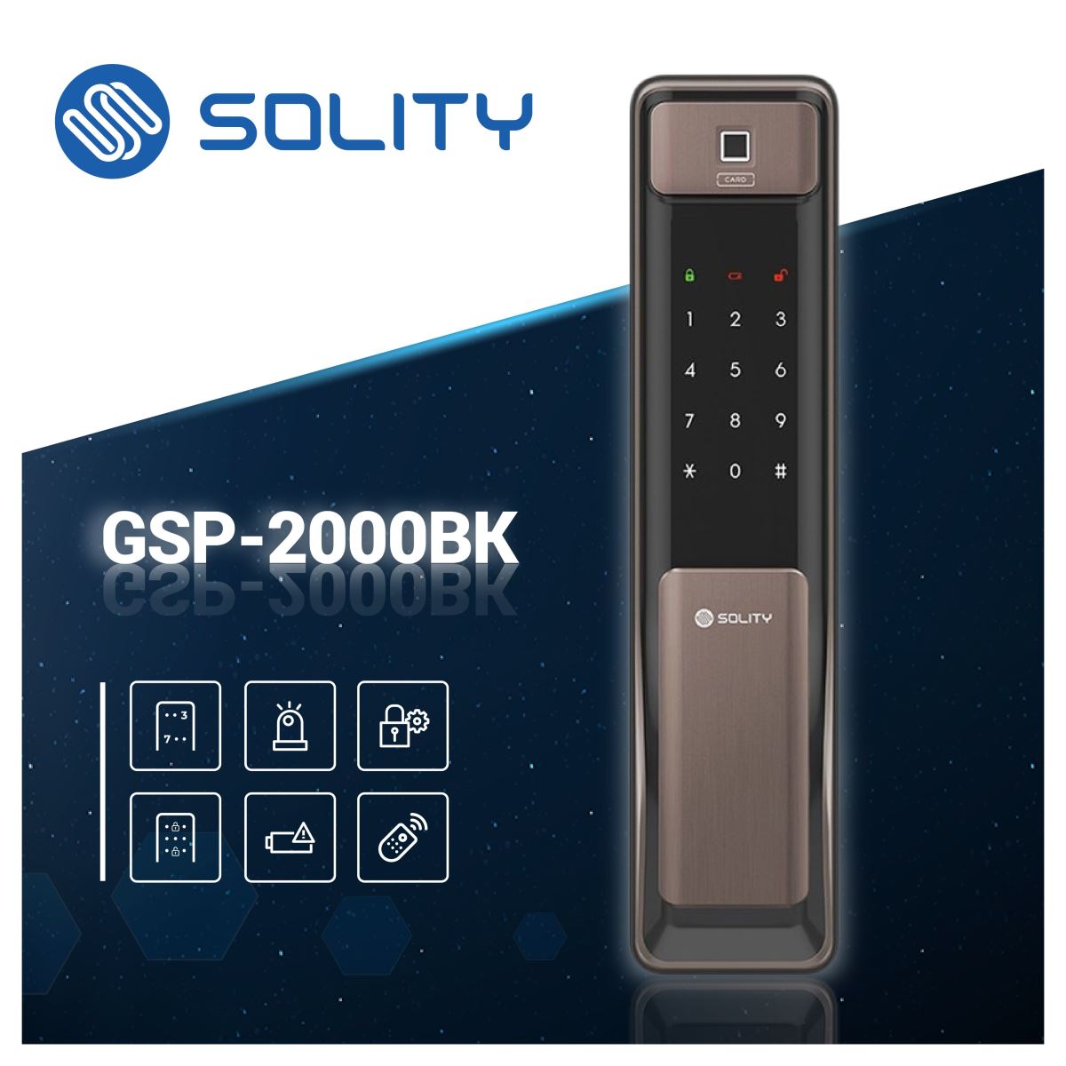 Khóa cửa vân tay Solity GSP-2000BK