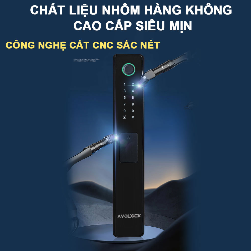 Chất liệu nhôm cao cấp của khoá cửa nhôm avolock AN-396-B