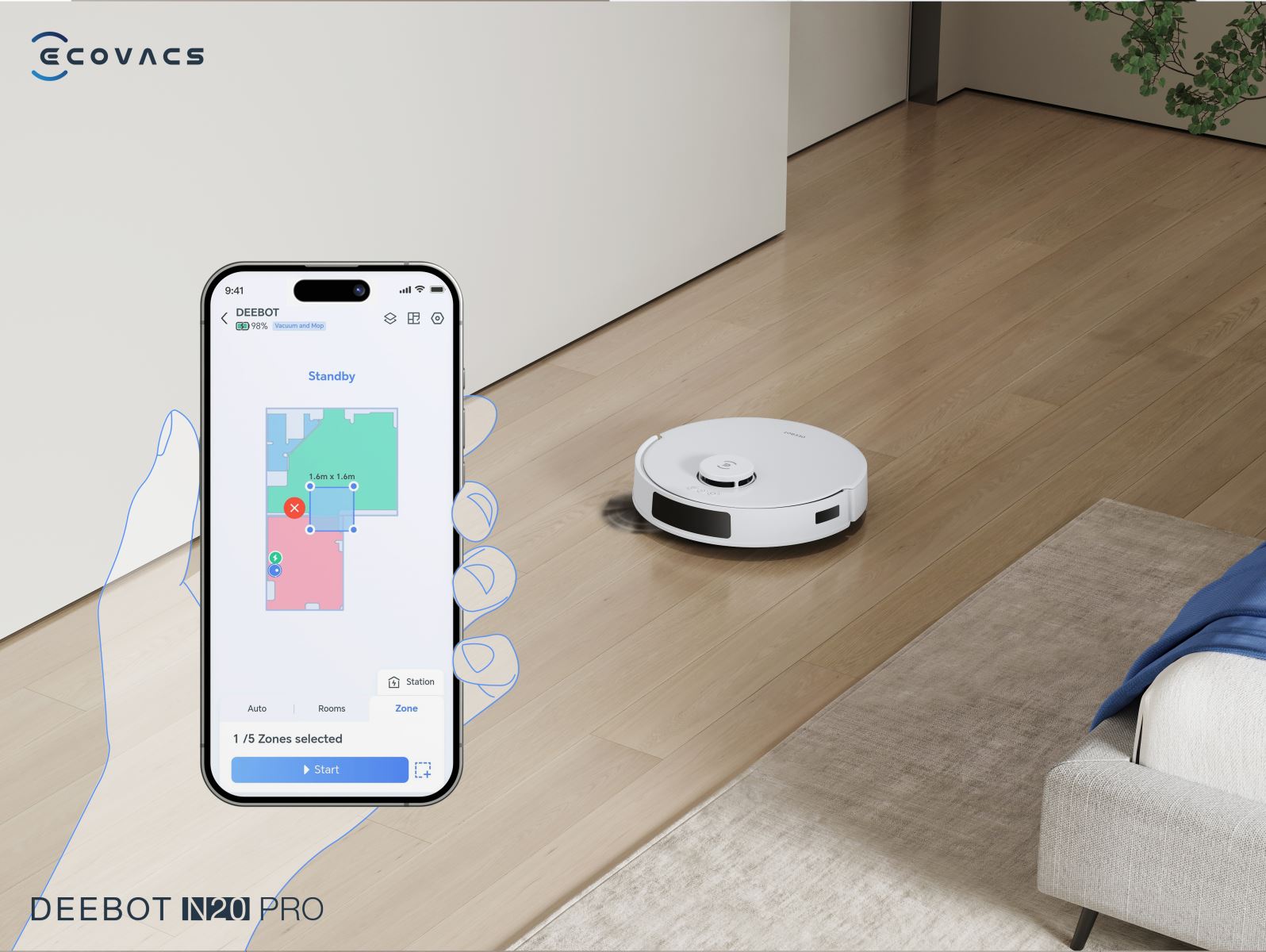 Robot lau nhà DEEBOT N20 Pro map