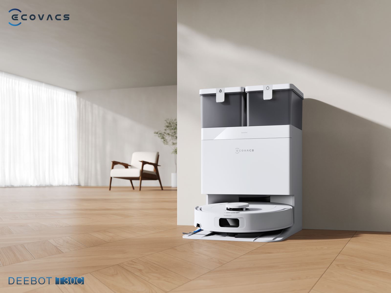 Ecovacs Deebot T30C White Sự kết hợp giữa kỹ thuật tỉ mỉ và đơn giản tinh tế.