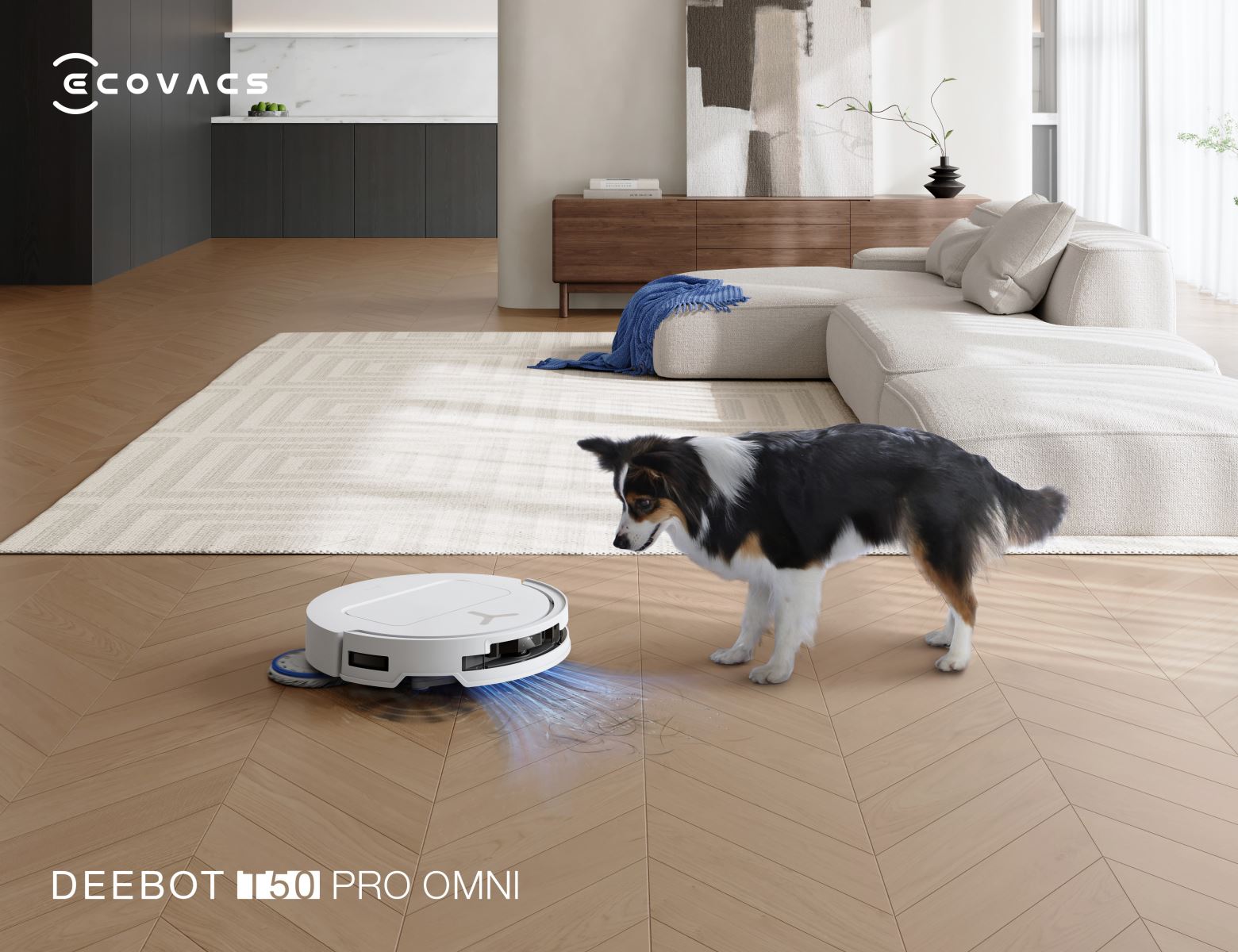 Robot T50 Pro Omni hút sạch lông thú cưng