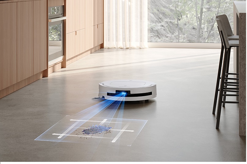 Robot lau nhà Deebot T80 Omni sử dụng AI để phát hiện vết bẩn.