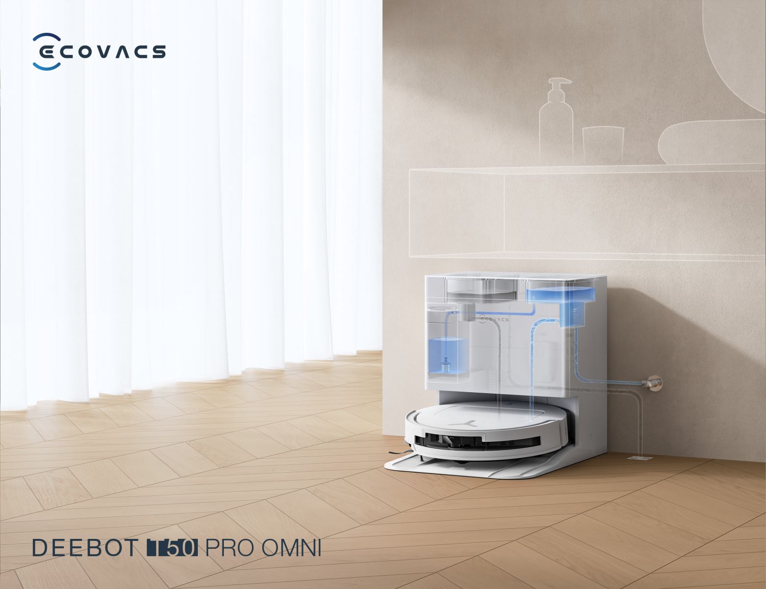 Ecovacs Deebot T50 Pro Omni Auto Water Kit cấp thoát nước tự động