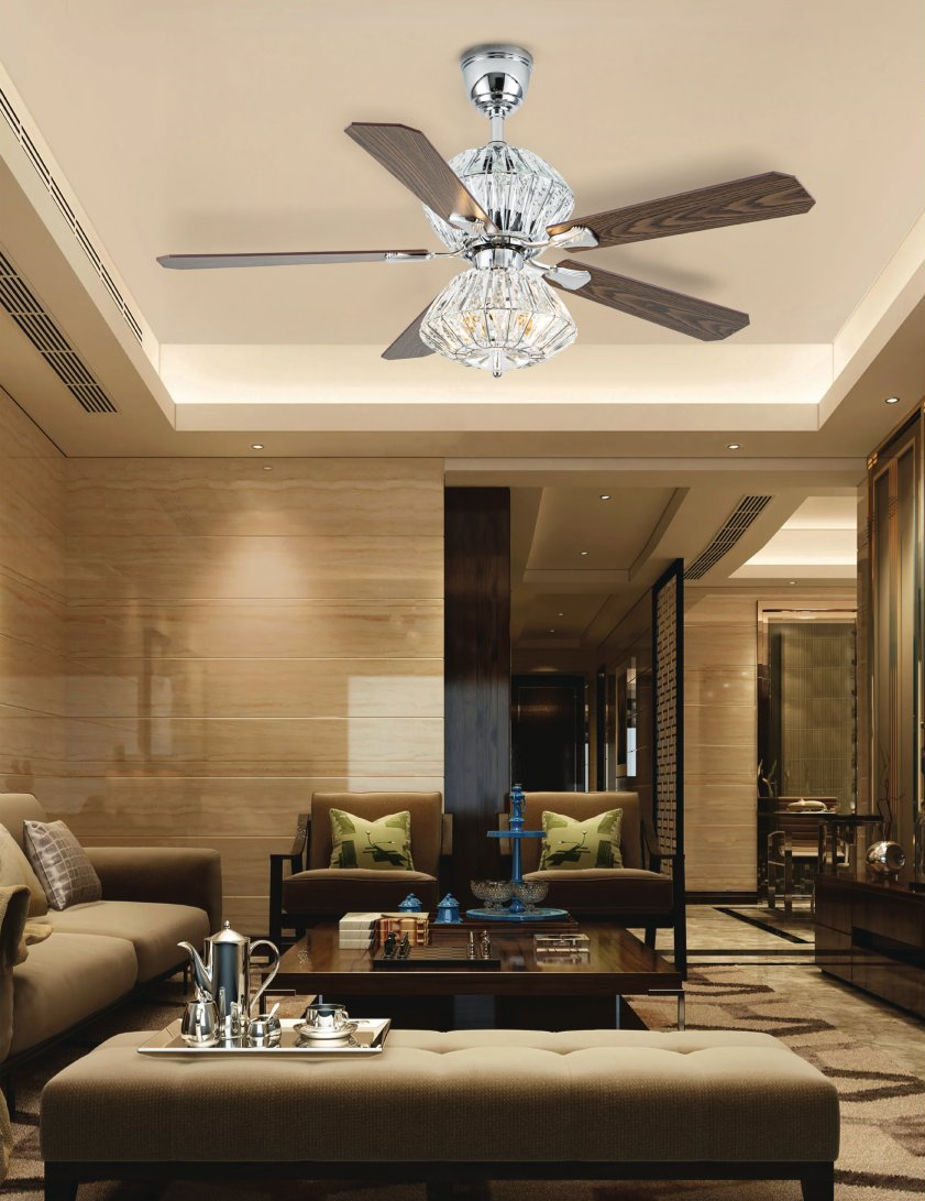 Quạt trần đèn trang trí Fanlight FL CD-502 cánh gỗ