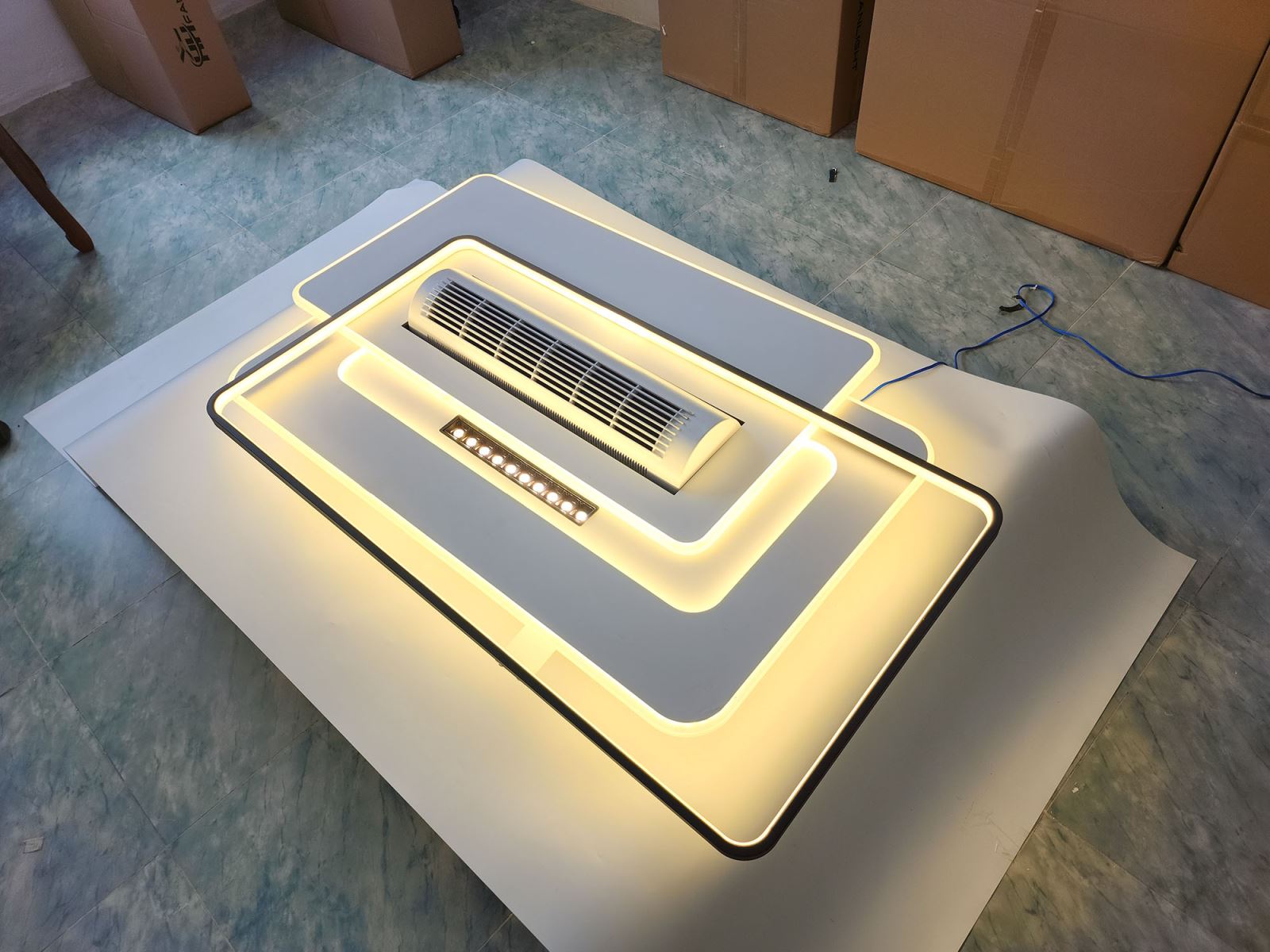 Đèn ốp quạt trang trí hình chữ nhật Fanlight FL OQ-N005