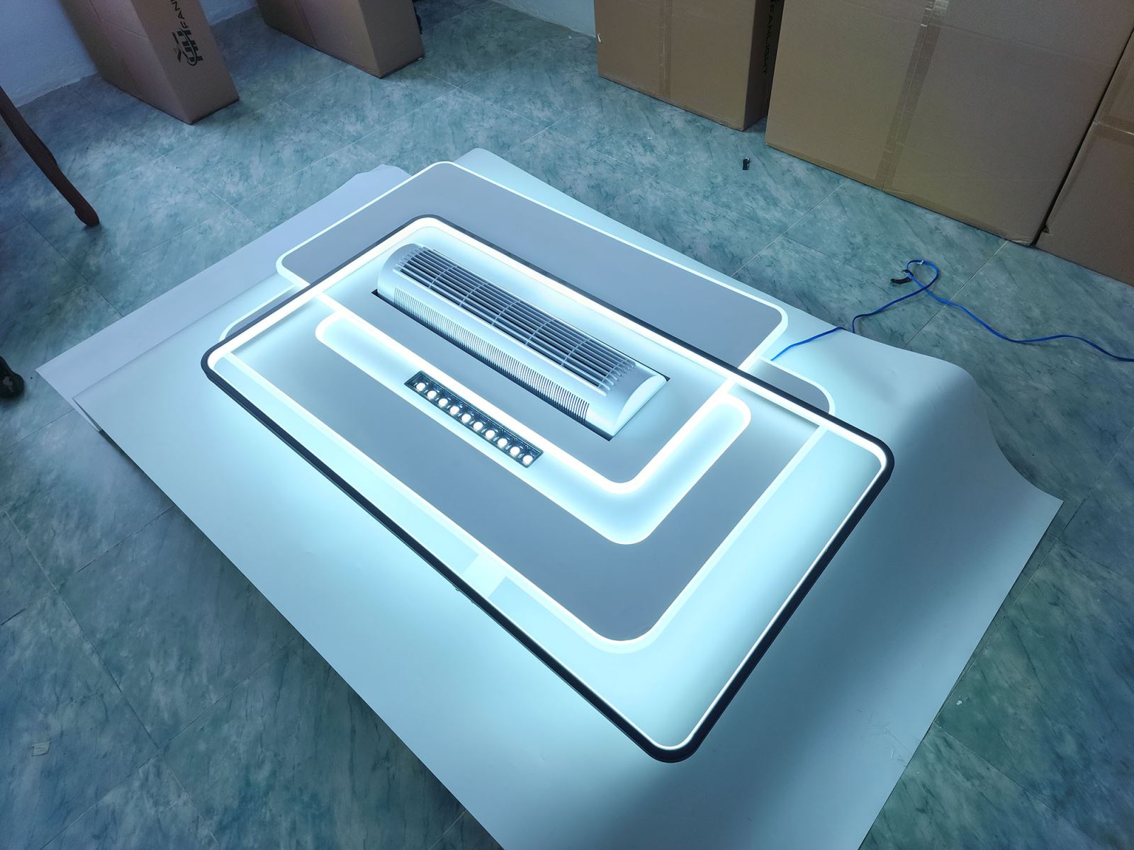 Đèn ốp quạt trang trí hình chữ nhật Fanlight FL OQ-N005