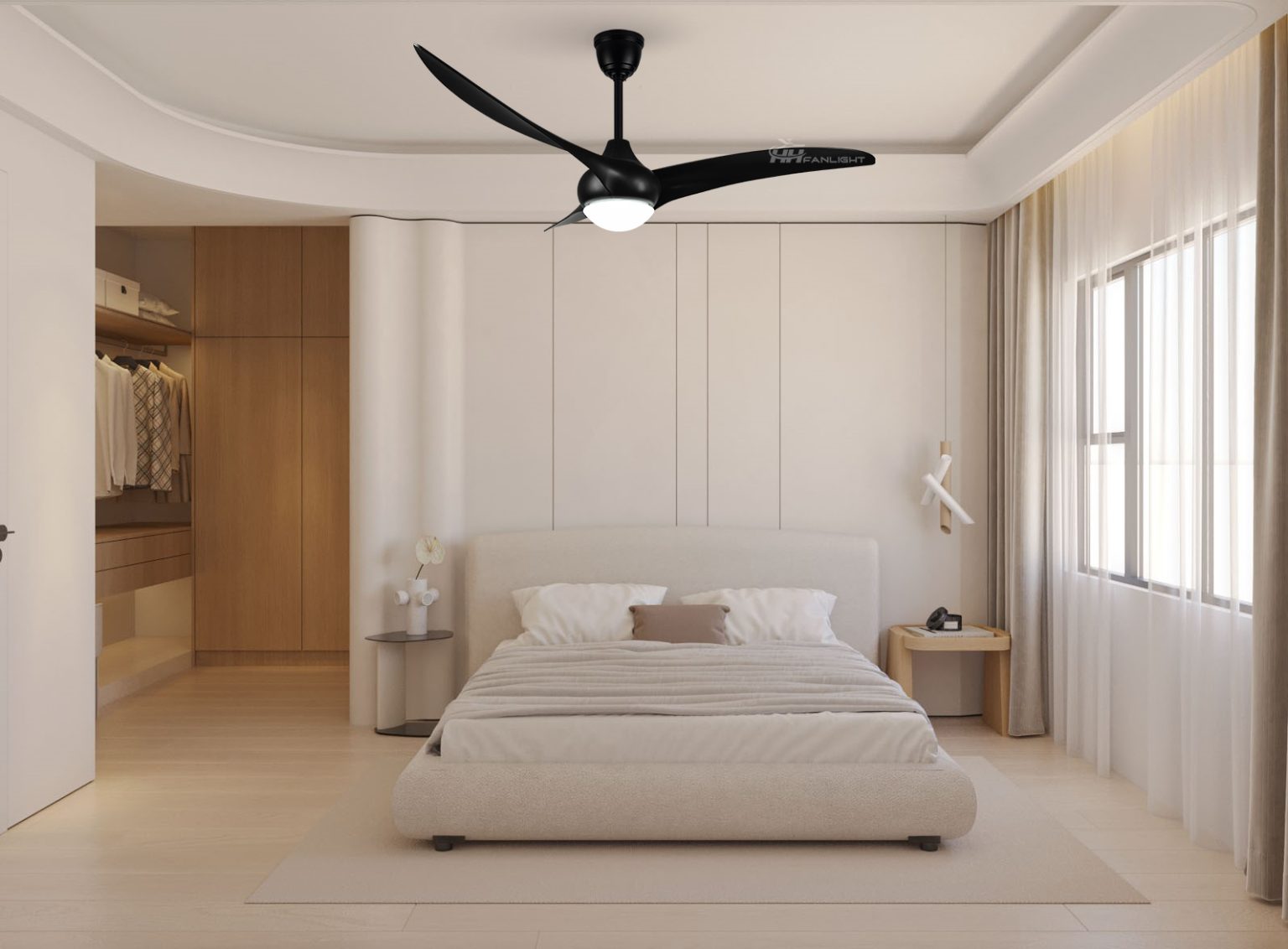 Quạt trần đèn 3 cánh cho phòng ngủ FL HD-304N
