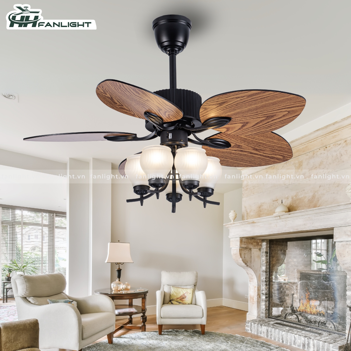 Quạt trần cổ điển trang trí phòng khách FL CD-508