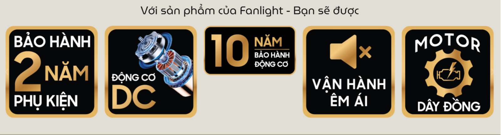 bảo hành Quạt trần đèn Fanlight