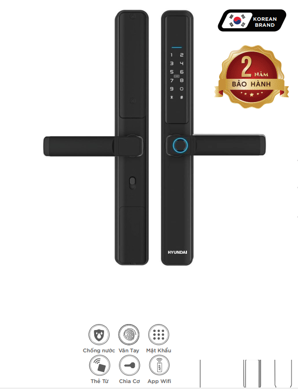 Khóa cửa vân tay Hyundai HY-SLS003 Black