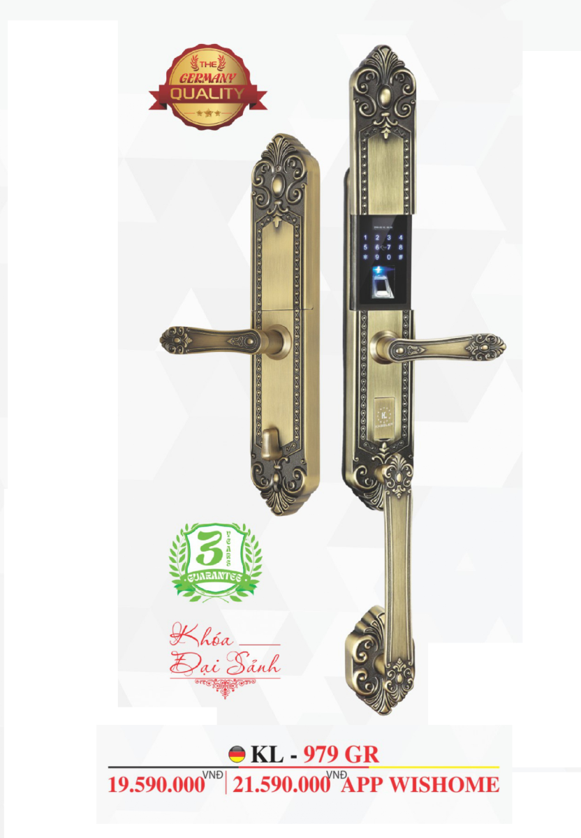 Khóa vân tay tân cổ Kassler KL-979 GR