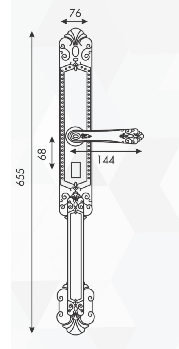 Kích thướckhóa vân tay tân cổ Kasler KL-979 R 