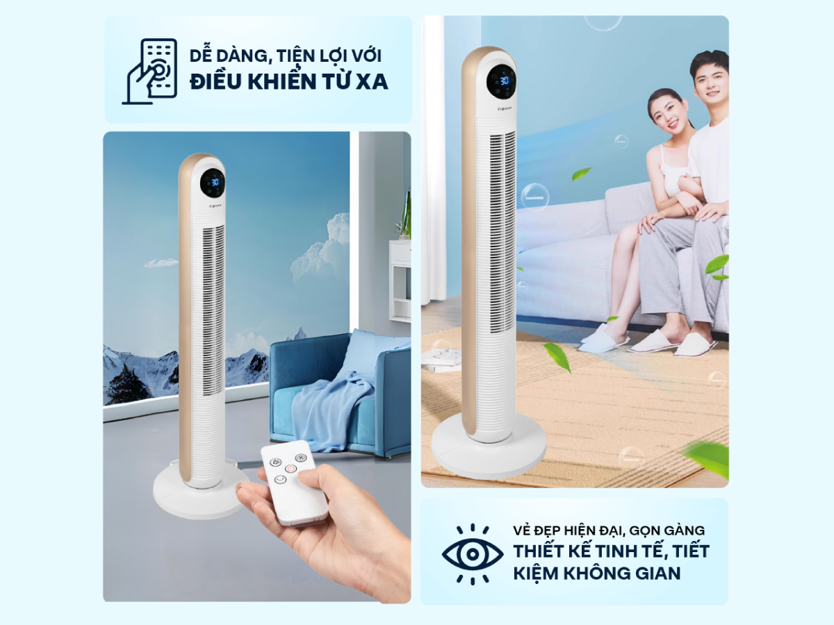 Quạt tháp Fujihome TF-13E có điều khiển từ xa chính hãng giá tốt