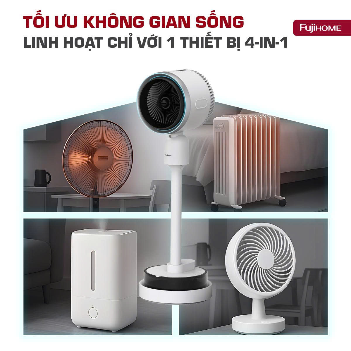 Quạt điều hòa bốn mùa đa năng Fujihome AC707