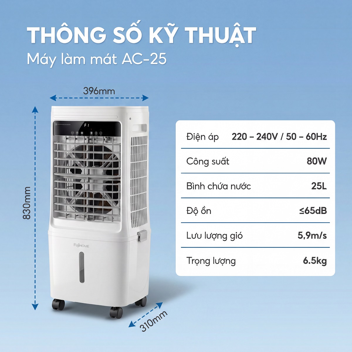 tskt Máy làm máy, Quạt hơi nước Fujihome AC-25 
