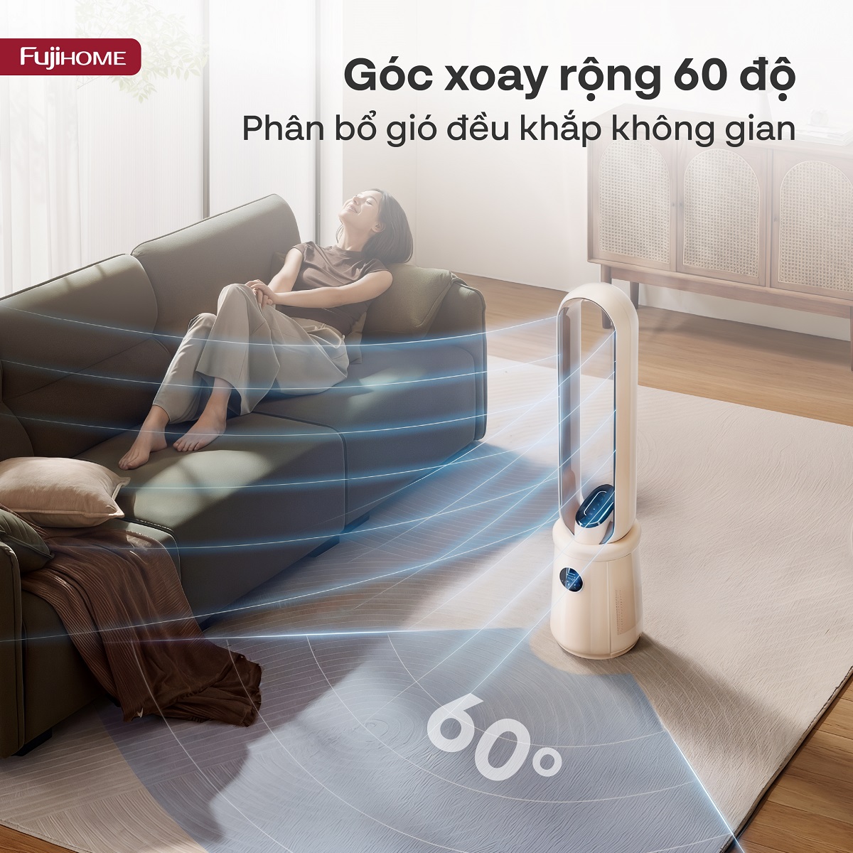 Quạt không cánh lọc không khí HEPA, ra lệnh giọng nói Fujihome LUXURY BF15-HEPA-VOICE