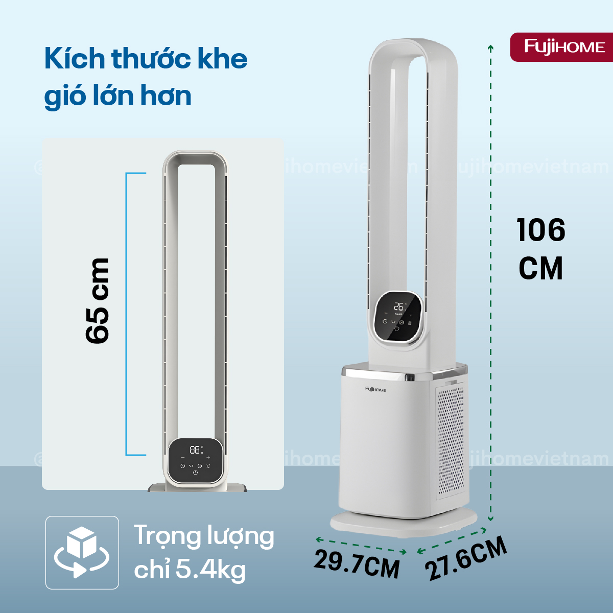 Quạt không cánh lọc không khí HEPA và Ion Fujihome BF-05R-HEPA