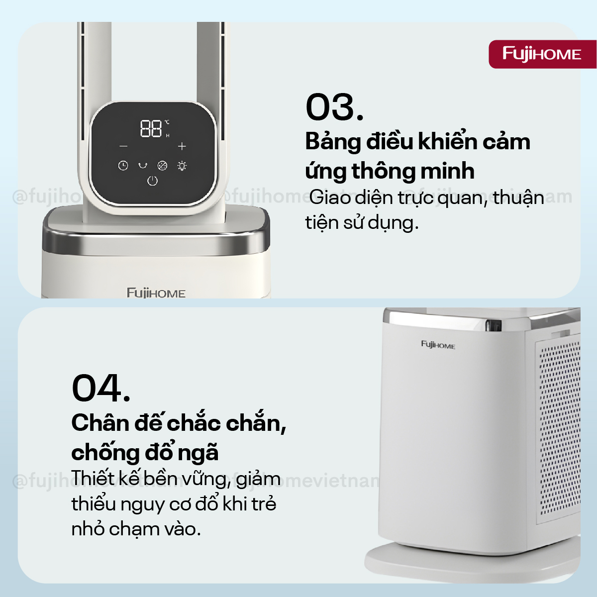 Quạt không cánh lọc không khí HEPA và Ion Fujihome BF-05R-HEPA