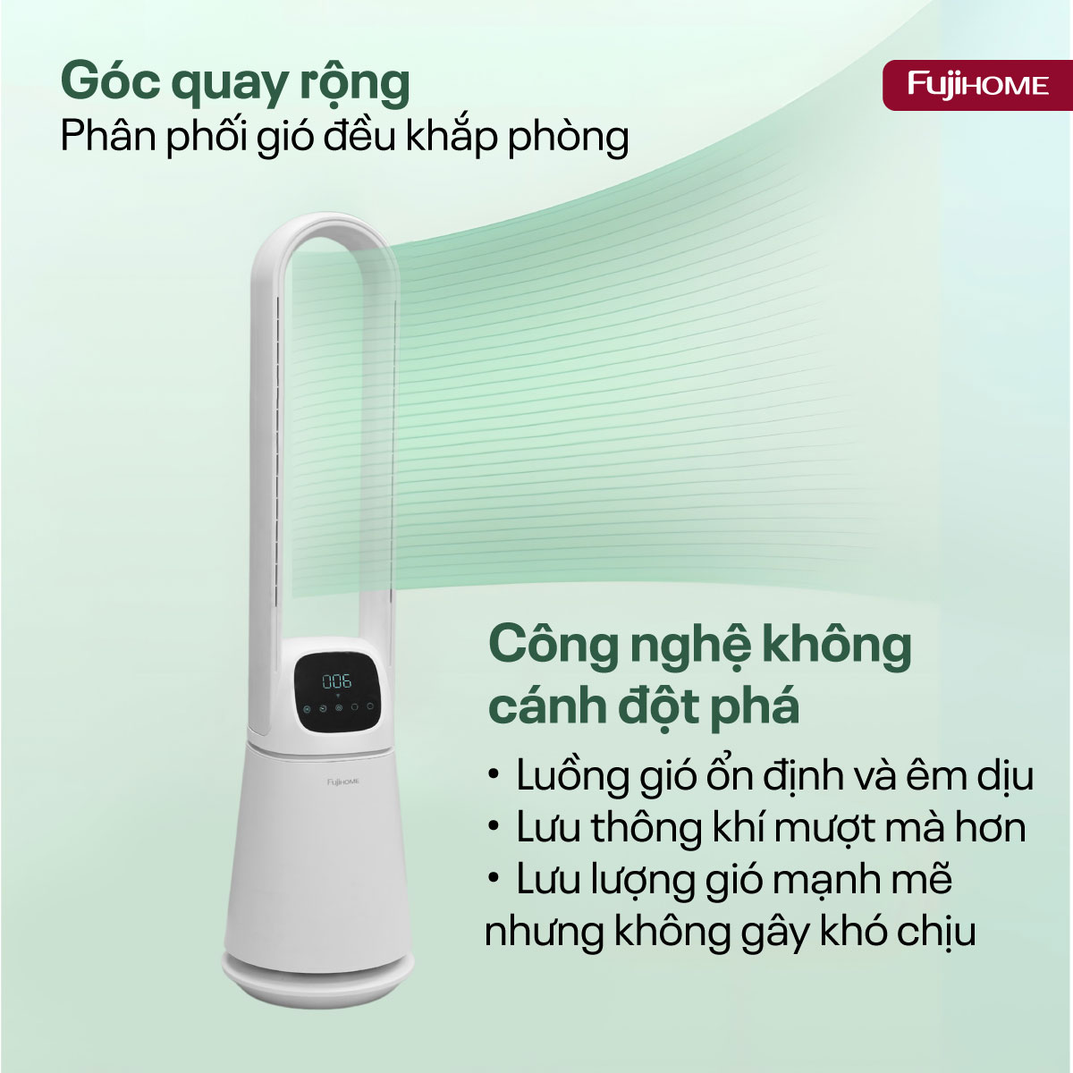 Quạt không cánh lọc không khí HEPA, khử khuẩn Anion + UV kết nối WIFI Fujihome BF22-HEPA